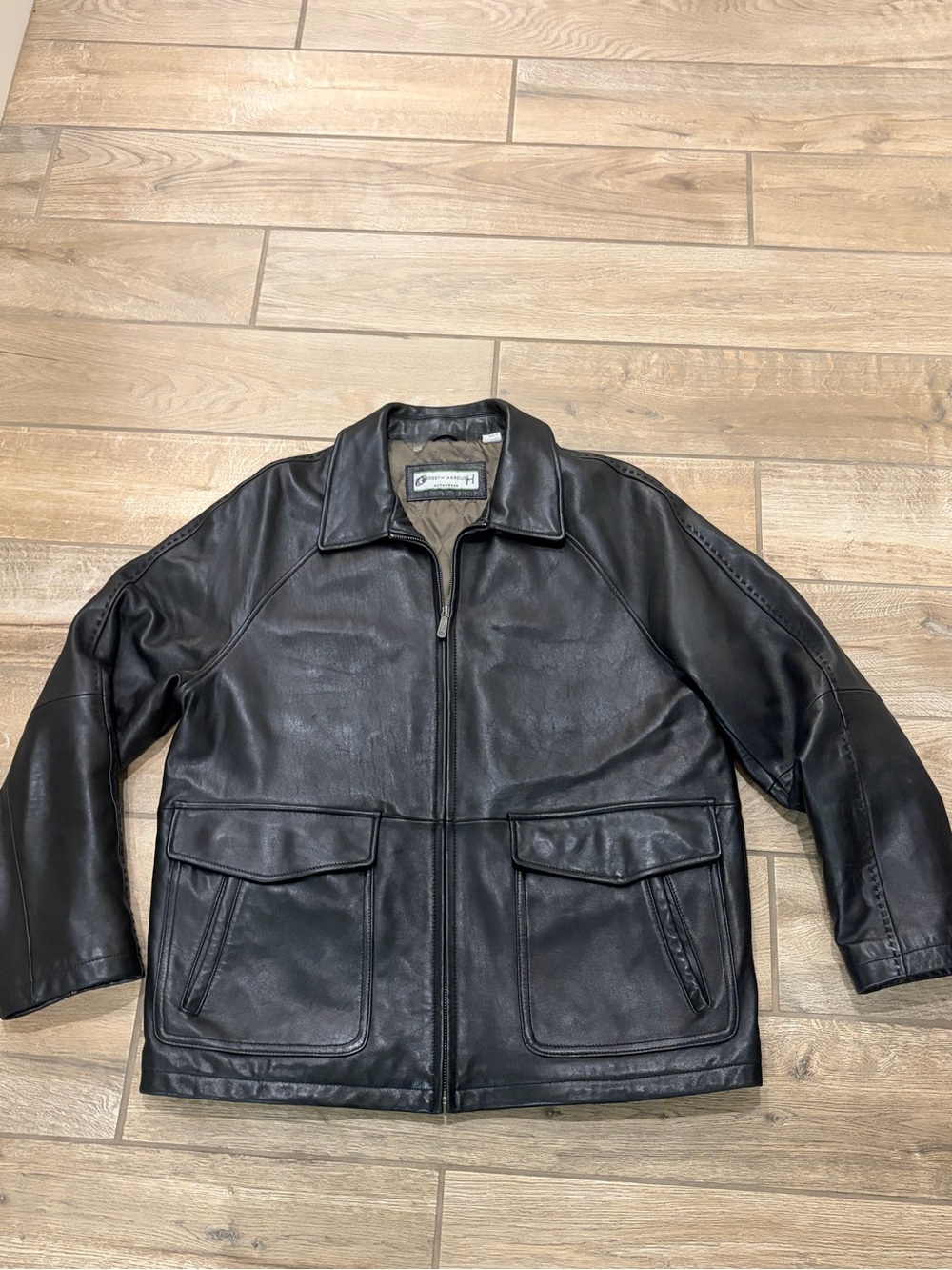 Joseph Abboud Dark Brown Leather Mens Coat Jacket medium